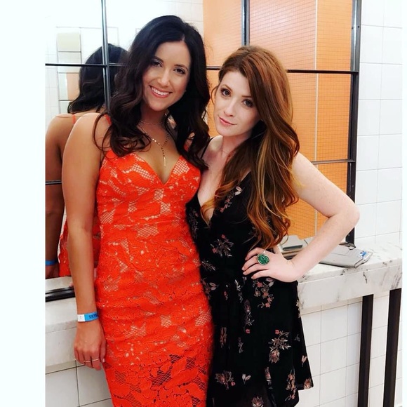 Lulus Red orange lace dress - Picture 4 of 4